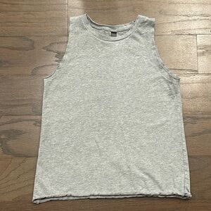 Blush Grey Cozy Raw Hem Tank Top - Size XS
